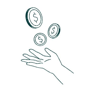 hand catching coins